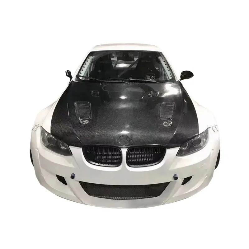 For 2006-2010 Carbon Fiber  E92 Hood V-Shape Engine Cover for  3 Series Front Hood Cover
